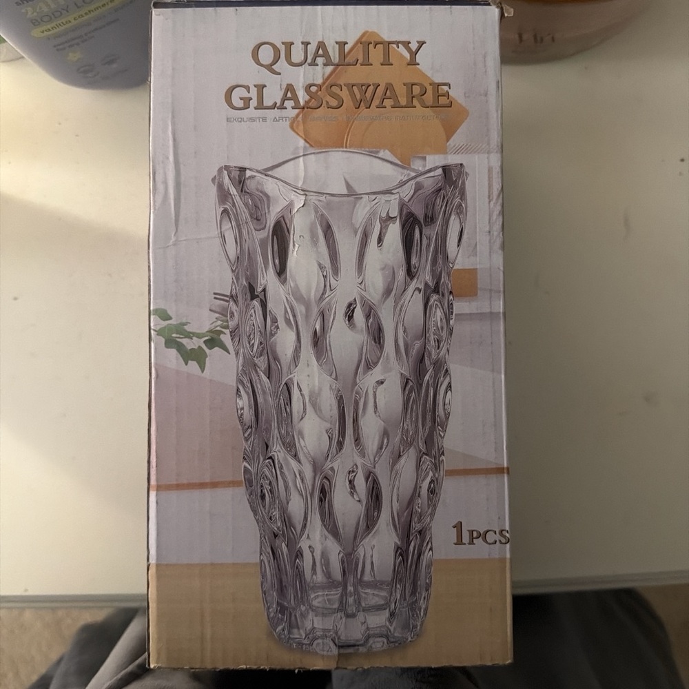 Textured Clear Vase